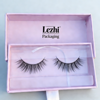Boîtes à cils en carton magnétique rose personnalisées pour marque privée, emballages vides pour faux cils avec logo