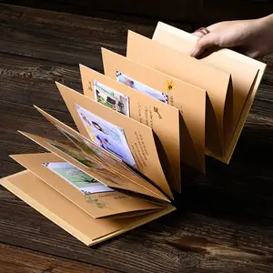 Akordeon yaratıcı katlanır DIY albümü hediye kitap DIY el yapımı fotoğraf albümü kişiselleştirilmiş Kraft fotoğraf albümü