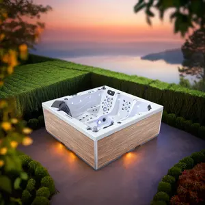 Modern 5-Person Outdoor Spa with 91 Jets Best Exterior Jacuzzi Hot Tub Whirlpool Bathtub