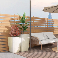 Ensemble de jardinières d'extérieur en acier inoxydable LVEN, 3 tailles, pots à fleurs coniques en métal avec revêtement en poudre et drainage pour la maison et le jardin