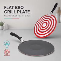 Plaque de cuisson plate antiadhésive en alliage d'aluminium fin avec base multicouche pour cuisinières à gaz et à induction