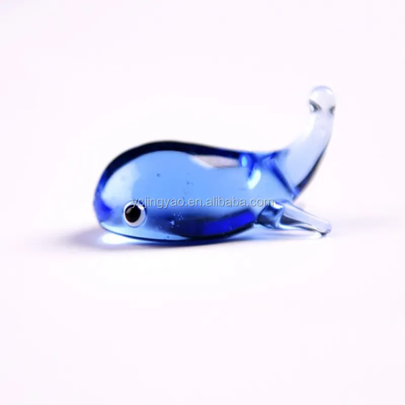 Whale Shaped Crystal Glass Dip Pen Holder for Desk Art Craft Decor 5cm