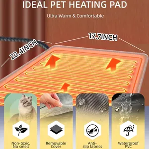 Alas pemanas anjing kucing, bantalan pemanas hewan peliharaan otomatis aman, tikar tempat tidur panas untuk dalam ruangan
