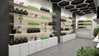 Vitrine de présentation de parfums moderne, étagères personnalisées pour parfums, comptoir de vente au détail pour l'aménagement intérieur d'une boutique