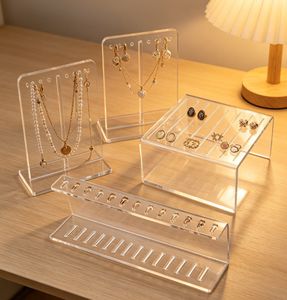 Soporte de exhibición de acrílico cuadrado, ligero, moderno y lavable para joyería de piercing corporal, almacenamiento de pendientes y barras de ombligo - Product Image 1