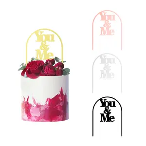 Jij & Ik Boog Cake Decoratie Cake Topper Machine Lasergesneden Acryl Bruidstaart Topper