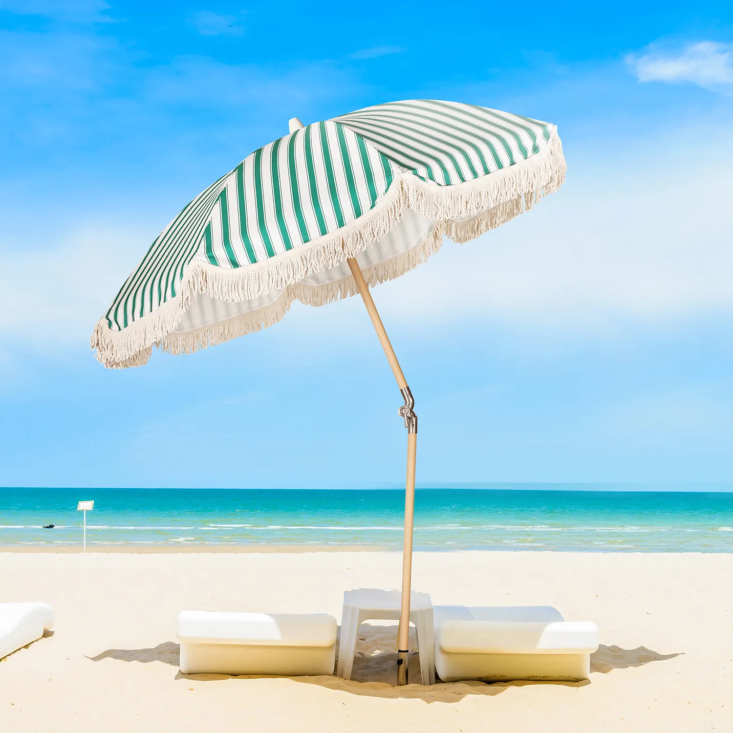 Customized printed Tassel Beach Outdoor Sun Beach Umbrella Custom Design Sun patio Umbrella Outdoor parasol umbrellas