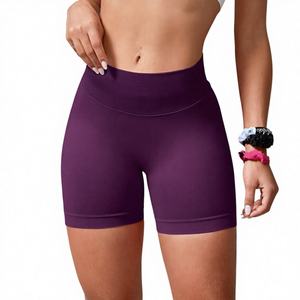 Shorts Deportivos de Punto Ligeros y Sin Costuras para Mujer, Cintura Alta, Ajuste Delgado, Moldean y Levantan, Spandex y Poliéster, Ropa Deportiva para Todas las Temporadas - Product Image 1