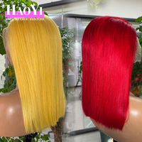 Perruque Bob Courte Sans Colle en Cheveux Humains Naturels Vietnamiens, Grade 15A Super Double Drawn, Fermeture en Dentelle 4x4, Lisse Baguette, Sans Colle