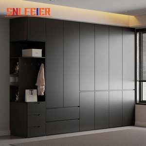 Armario Moderno Minimalista, Armario Combinado de Madera para Dormitorio, Tamaño Personalizado, Económico para el Hogar, Armario de Almacenamiento para Apartamentos Pequeños - Product Image 3