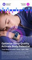 Gelang Bebas Layar dengan ECG & Komposisi Tubuh, Pelacak Detak Jantung & Tidur Android, Tahan Air IP68