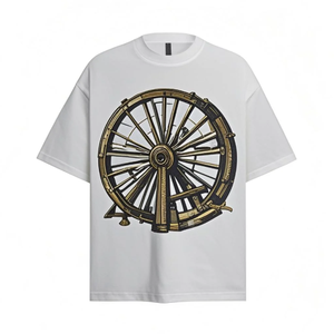 Soft Vintage Feel T-shirt pour homme Direct Spray Motif coloré Col rond T-shirts pour homme - Product Image 1