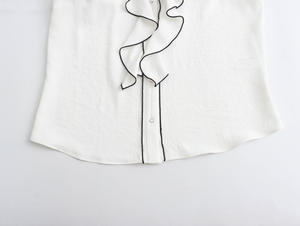 QSY 2025 V Neck B Ttons P Color blanco Front R Ffle Venta caliente Cas Al Fashion Tank Top para mujer - Product Image 5