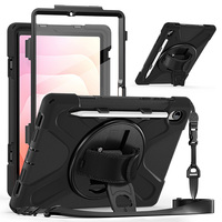 Silikon darbeye dayanıklı sağlam Samsung kılıfı Galaxy Tab S11 2025 X730 X736 X736B kapak dahili omuz askısı