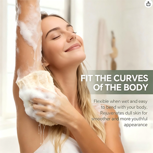 Lot de 3 éponges loofah naturelles bio, écologiques, pour la douche, exfoliantes, pour adultes, nettoyage en profondeur du corps et soin de la peau en spa ou bain - Product Image 6