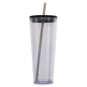 Bán buôn 24oz trong suốt hai lớp Acrylic Tumbler với quả cầu tuyết dưới, DIY Cốc nhựa có nắp đậy cho lễ hội & các bên - Product Image 4