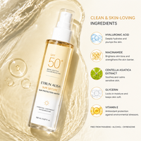 ETRUN ALISA Protection solaire longue durée 8 heures Soin solaire Brume corporelle hydratante SPF50+ Demi-eau & Demi-huile