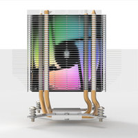 Refroidisseur de processeur haute performance RGB avec 2 caloducs, refroidisseur d'air RGB pour processeur LGA 2011 1366 1200 1700 AM4, ventilateurs de refroidissement pour processeur