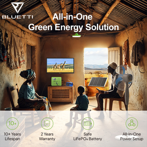 Sistema Solar Doméstico Bluetti P80 <span class=keywords><strong>Paygo</strong></span> 76.8Wh, Panel Solar de 25W, Cable de Extensión USB 4 en 1, Luz LED, Respaldo de Emergencia para África - Product Image 2