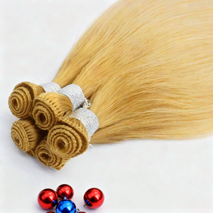 Vente en gros de mèches de cheveux vierges Remy 100% tissées à la main, double trame, extrémités épaisses, <span class=keywords><strong>blond</strong></span> <span class=keywords><strong>glacé</strong></span> et <span class=keywords><strong>blond</strong></span> <span class=keywords><strong>cendré</strong></span> de Dubaï, mèches invisibles - Product Image 3