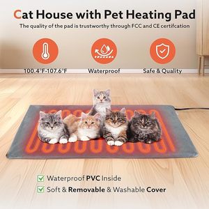 Большой домик для кошек с подогревом, утепленный всепогодный домик для бездомных кошек, с дверцей для выхода на улицу - Product Image 3