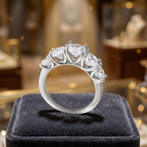 Anillo Trilogía de Moissanita de 3.6 Quilates Chapado en Rodio de Plata de Ley S925 KAHOOT de Luxira Jewels, Clásico, Elegante y de Alta Gama - Product Image 2