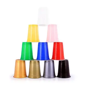 Großhandel individuelles Markenlogo wiederverwendbare 16 Unzen Kunststoff Einweg-PP-Becher individuelles Bierpong-Set Bier-Pong-Partybecher roter Becher