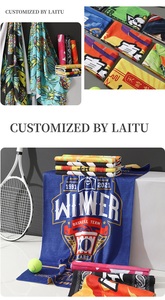 Serviette de sport en microfibre recyclée personnalisée écologique, serviette de sport en microfibre imprimée avec logo personnalisé - Product Image 5