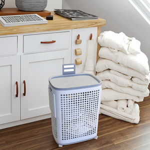 Cesta de Almacenamiento Plegable de Gran Capacidad, con Ruedas, Ecológica, de Plástico, para <span class=keywords><strong>Ropa</strong></span> <span class=keywords><strong>Sucia</strong></span>, Tipo Vertical, para <span class=keywords><strong>Baño</strong></span> o <span class=keywords><strong>Armario</strong></span> - Product Image 2