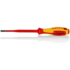Destornillador para electricistas KNIPEX 98 20 55 SL (delgado) para tornillos de fenda, mango multicomponente aislado - Product Image 1