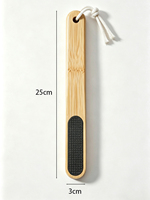 Lima de Bambú de Mango Largo para Pies, Raspador de Pedicura Lavable, Removedor de Callos y Piel Muerta, Herramienta Portátil para el Cuidado de los Pies, para el Hogar y Salón