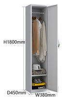 Armoire en acier vente en gros Armoire de rangement pour vêtements à une porte avec serrure et 1 étagère réglable