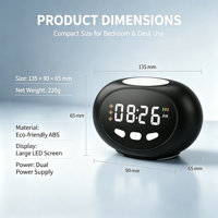 Réveil numérique intelligent moderne avec enregistrement vocal, horloge analogique-numérique, lumière de réveil électronique et son pour enfant