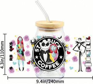 Vinilo Adhesivo UV DTF para Vasos de 16oz, 7000 Diseños Listos para Imprimir, Serigrafía, Portátil, Promocional - Product Image 2