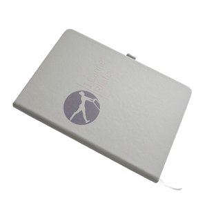 Fabrication de carnets en cuir PU personnalisés avec logo, pages lignées A5, reliure cousue, haute qualité, écriture facile, couverture rigide grise - Product Image 5