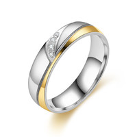 LC Stock de haute qualité pas cher classique en acier inoxydable fiançailles mariage alliance couple bagues ensemble