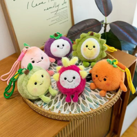 Adorable pendentif en peluche pastèque, jouet en peluche, décoration de sac en bambou, porte-clés, figurine en peluche