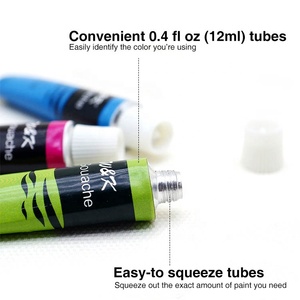 Ensemble de peinture <span class=keywords><strong>gouache</strong></span> <span class=keywords><strong>professionnelle</strong></span> non toxique de 18 couleurs, 12 ml, en gros - Product Image 3