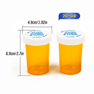 Flacon en plastique sur mesure pour médicaments sur ordonnance, flacon de médicament en plastique avec bouchon réversible - Product Image 2