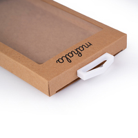 Boîte en papier kraft en gros, logo personnalisé, boîtes en papier kraft pliables pour l'emballage de coques de téléphone portable avec fenêtre