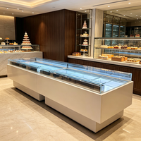 Vitrine Réfrigérée Personnalisée en Verre Trempé Série MUSE à Refroidissement par Air pour Supermarché, Pâtisserie, Chocolaterie, Sushi