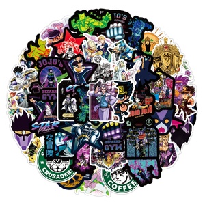 50 autocollants amusants de l'<span class=keywords><strong>anime</strong></span> japonais <span class=keywords><strong>JoJo</strong></span> Bizarre Adventure, étiquettes graffiti pour promotion de boutique, cadeau, décoration cosplay - Product Image 1