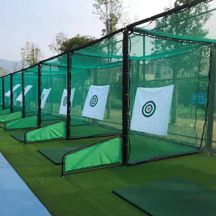 Gaiola de golfe oem 10 'x 10' x 10 ', rede de prática de alvo de bater de golfe com kit completo para áreas internas e externas