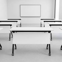 Bureau d'entraînement pliable et mobile avec roulettes, table de conférence en forme de bande pour salle de cours et bureau