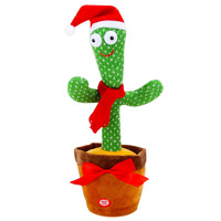 Cactus Danseur Électronique 120 Chansons, Peluche Rembourrée en Coton PP, Fonction Enregistrement et Répétition, Cadeau pour Enfants, Jouet en Peluche Mignon