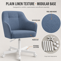 Chaise réglable minimaliste rembourrée avec rotation à 360° °   Base pivotante, siège rembourré épais et dossier incurvé pour chambre à coucher