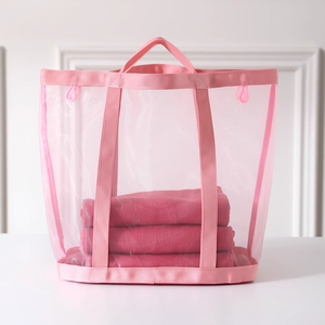 กระเป๋าตาข่ายใส่เครื่องสำอางสำหรับใส่เสื้อผ้ากระเป๋าใส่เสื้อผ้าสามารถใส่ซักได้กระเป๋าใส่เสื้อผ้าชายหาดน้ำหนักเบา - Product Image 1