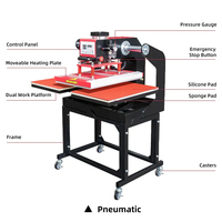 LEAF Presse pneumatique à chaud automatique à double station pas chère à double presse à chaud de 40*60 cm pour T-shirt et vêtements