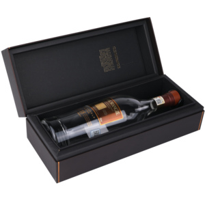 Caixa de vinho luxuosa de vidro, garrafa de vinho de vidro com logo personalizado