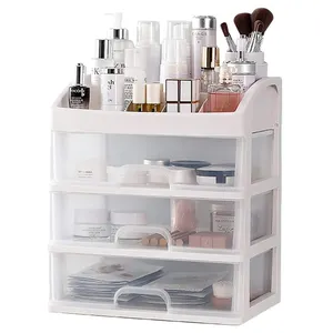 Clear Out Stock 4 Layer Desktop Organizer Desk Plastic Storage Box with 3 Drawer for Cosmetic Sundries Stationeries Cheap Price